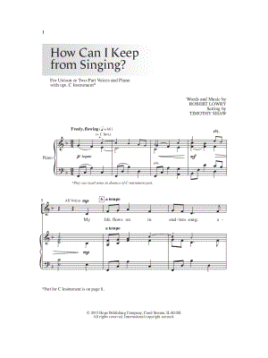 How Can I Keep From Singing?