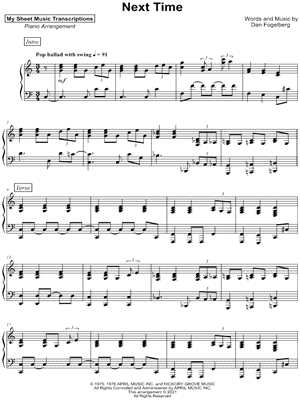 Next Time by My Sheet Music Transcriptions - Sheet Music