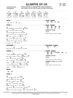 Glimpse of Us by GuitarZero2Hero - Sheet Music