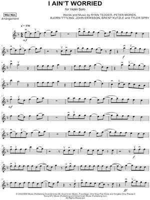 I Ain't Worried by Wei Nin - Sheet Music