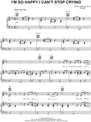 I'm So Happy I Can't Stop Crying by Sting - Sheet Music