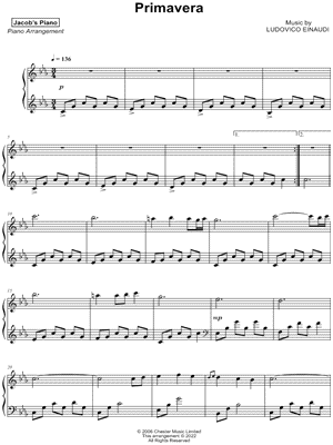 Primavera by Jacob's Piano - Sheet Music
