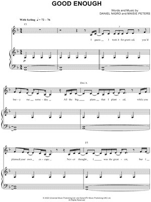 Good Enough by Maisie Peters - Sheet Music