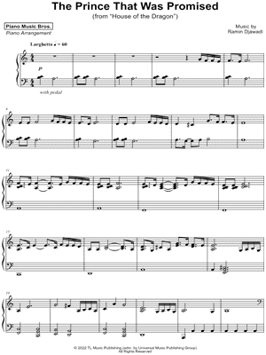 House of the Dragon - The Prince That Was Promised by Piano Music Bros. - Sheet Music