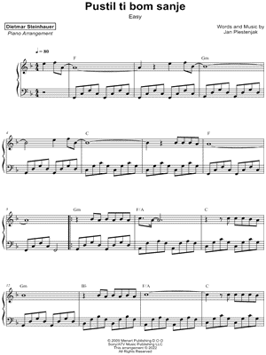 Pustil ti bom sanje [easy] by Dietmar Steinhauer - Sheet Music