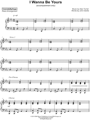 I Wanna Be Yours [accompaniment only] by TutorialsByHugo - Sheet Music