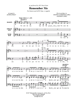 Remember Me by BYU Vocal Point - Sheet Music