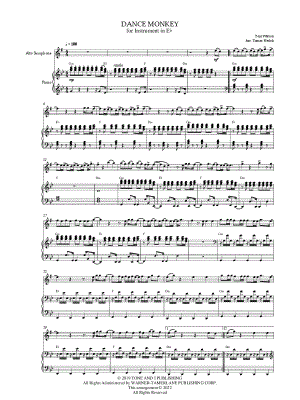 Dance Monkey - Eb Instrument & Piano