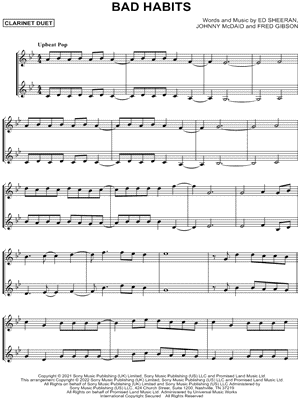 Bad Habits - Clarinet Duet