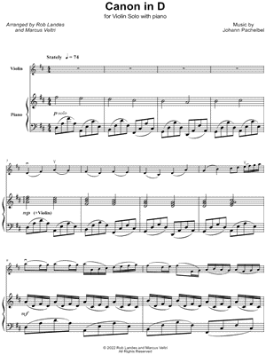 Canon in D - Violin & Piano