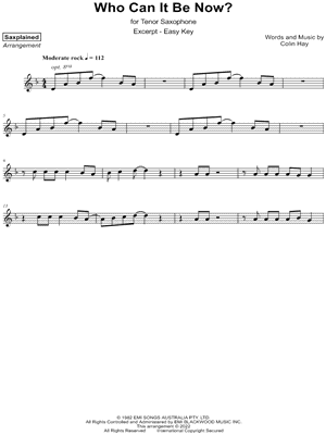 Who Can It Be Now? [excerpt - easy]