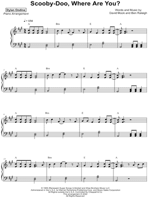 Scooby-Doo, Where Are You? by Dylan Ondine - Sheet Music