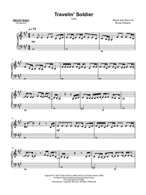 Travelin' Soldier [easy] by Atlantic Lights - Sheet Music