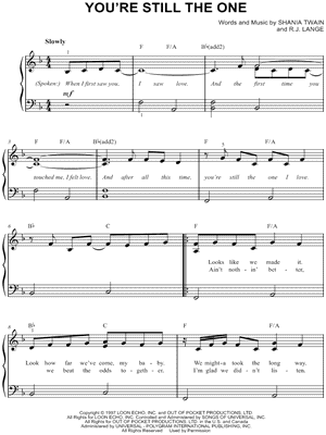 You're Still the One by Shania Twain - Sheet Music