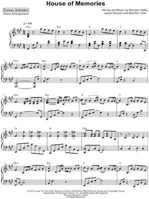 House of Memories by Connor Schröder - Sheet Music