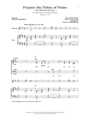 Prepare the Palms of Praise by Stacey Nordmeyer - Sheet Music