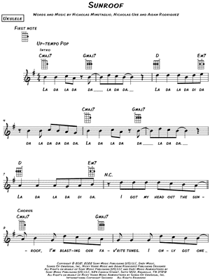 Sunroof by Nicky Youre & Dazy - Sheet Music