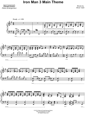 Iron Man 3 Main Theme by Davyd Kotok - Sheet Music