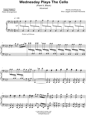 Wednesday Plays the Cello (Paint It, Black) [advanced] by Jazzy Fabbry - Sheet Music