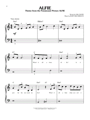Alfie by Burt Bacharach - Sheet Music