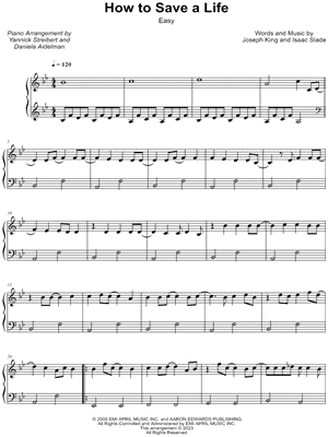 How to Save a Life [easy] by Yannick Streibert - Sheet Music