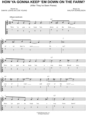 How Ya Gonna Keep 'Em Down on the Farm (After They've Seen Paree)