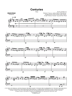 Centuries [easy] by Atlantic Lights - Sheet Music