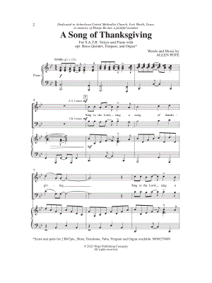 A Song of Thanksgiving