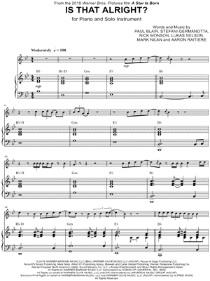Is That Alright? - Piano Accompaniment