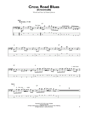 Cross Road Blues by Cream - Sheet Music