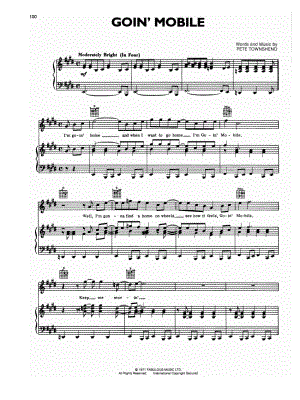 Going Mobile by The Who - Sheet Music