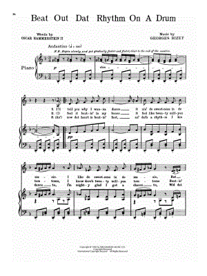 Beat Out Dat Rhythm on a Drum from Carmen Jones - Sheet Music