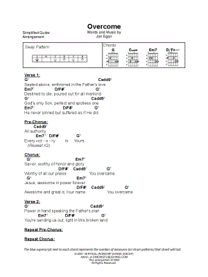 Overcome by Simplified Guitar - Sheet Music