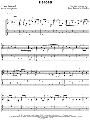 Heroes by Tony Rowden - Sheet Music