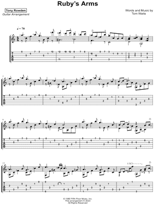Ruby's Arms by Tony Rowden - Sheet Music