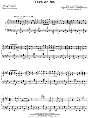 Take on Me by Andy Feldbau - Sheet Music
