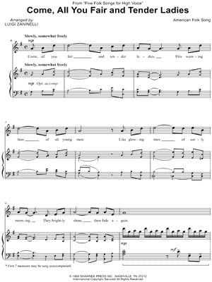 Come, All You Fair and Tender Ladies by Luigi Zaninelli - Sheet Music