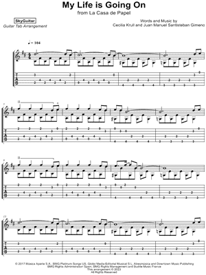 My Life Is Going On by SkyGuitar - Sheet Music