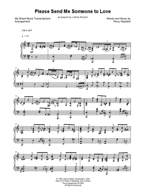 Please Send Me Someone to Love (James Booker) by My Sheet Music Transcriptions - Sheet Music
