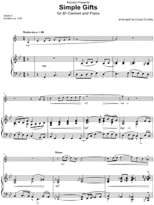 Simple Gifts - Clarinet & Piano