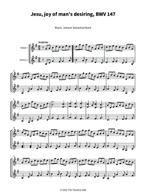 Jesu, Joy of Man's Desiring - Violin Duet