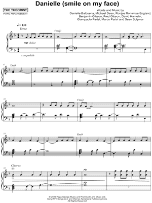 Danielle (smile on my face) by The Theorist - Sheet Music