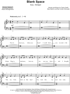 Blank Space [easy - abridged]