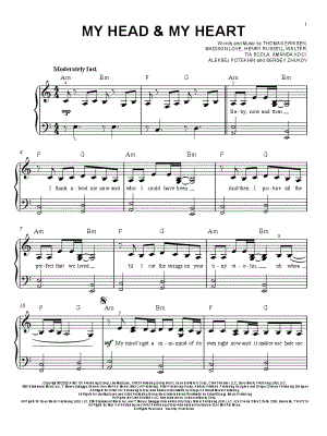 My Head & My Heart by Ava Max - Sheet Music
