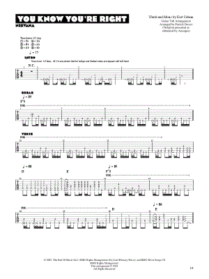 You Know You're Right by Mr. Tabs - Sheet Music