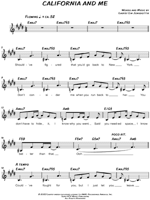 California and Me - Laufey by Signature Score - Sheet Music