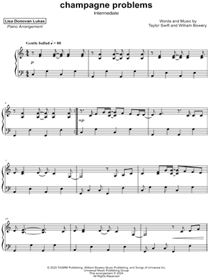 champagne problems [intermediate] by Lisa Donovan Lukas - Sheet Music