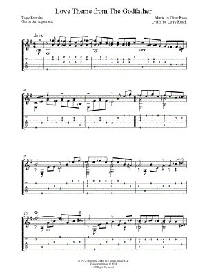 The Godfather (Love Theme) by Tony Rowden - Sheet Music