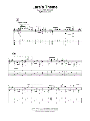 Lara's Theme from Doctor Zhivago - Sheet Music