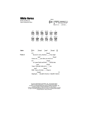 White Horse by Taylor Swift - Sheet Music
